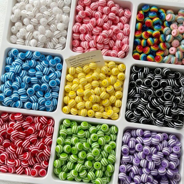 Wholesale Rainbow Striped Candy Resin Beads 6/8/10mm Loose for DIY Jewelry Making and Phone Charm Craft Supply Fashion Accessory Boutique Resale