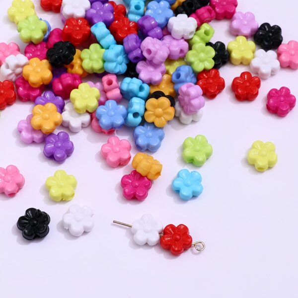 Wholesale Cute Flower Acrylic Loose Beads, DIY Jewelry Making Supplies, Fashion Accessory for Bracelet Necklace Phone Charm