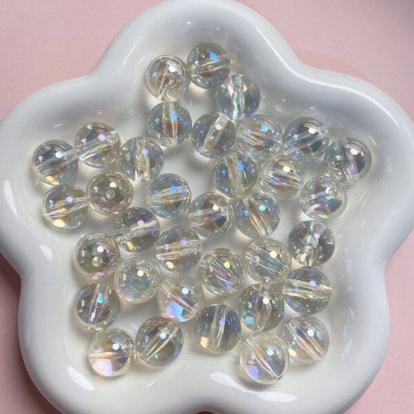 Wholesale Clear Acrylic Round Beads UV Coated for DIY Phone Chain Keychain Making, Fashion Jewelry Accessory, Gift & Boutique Resale