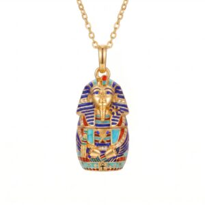 Pharaoh Colorful Opening and Closing Pendant Necklace