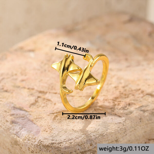 Wholesale Alloy Manta Ray Ring Bohemian Beach Style Women S Fashion Jewelry Adjustable Size For Boutique Resale