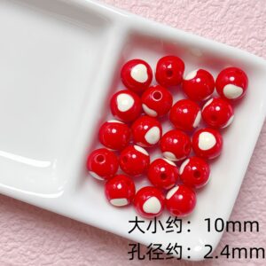 14-red / Size is about 10mm, hole diameter is about 2.4mm