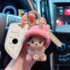 oly-3c39878832e25202015c8ff788127a63 Wholesale Rhinestone Keychain With Anti Lost Phone Number Plate Gift Boxed Car Key Accessory For Women
