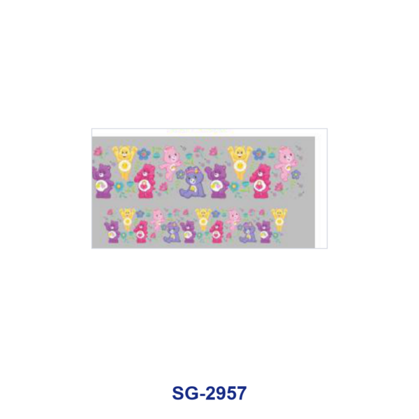 Wholesale 8pcs Colorful Cartoon Bear Floral Figure Print 3oz Cup Stickers Wrap OLY Exclusive
