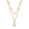 oly-3c553802695dfc6fa3598ce875703724 Wholesale Geometric Zircon Water Drop Heart Double Layer Necklace Stainless Steel Stainless Steel Electroplated Jewelry Accessory
