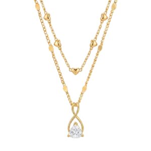 Triangular zirconium double layer necklace