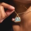 oly-3c67173363fd9977d63bee881d5c9695 Wholesale Copper Electroplated Open Close Handbag Pendant Necklace Cute Animal Dog Rabbit Pig Charm Gift Jewelry Accessory