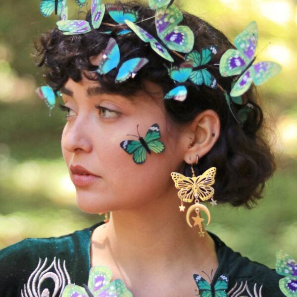 Wholesale Alloy Retro Hollow Butterfly Moon Star Earrings For Women Stylish Jewelry Accessory Party Everyday Gift