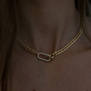 oly-3d2d6fb1e76819c32258383dacc1897d Wholesale Punk Rock Geometric Crystal Choker Necklace Titanium Steel Cuban Chain Chic Jewelry Accessory For Party