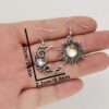 oly-3d41ebaa9ae21541b0b1c4531888d36b Wholesale Bohemian Vintage Sun Moon Earrings Asymmetrical Silver Tone Alloy Jewelry For Party Gift