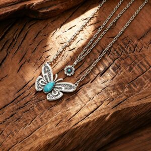 Butterfly and flower necklace set (FG1681)