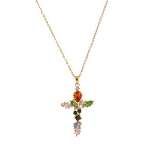 Full zircon cross necklace