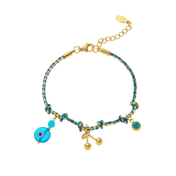 oly-3d869ad0bd6722cf7c54588a1dcfca9a Wholesale Woven Rope Charm Bracelet Titanium Steel With Sun Cherry Flower Fish Boot Pendants Fashion Accessory For Gift Or Boutique Resale