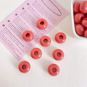 07-dark pink / The size is about 16mm, the hole diameter is about 6mm (sold by piece)