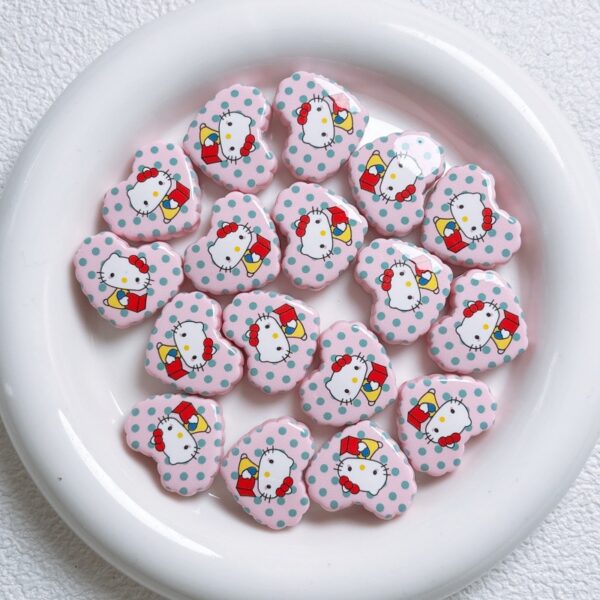 oly-3e4b482d9b41a464ec10eaa67321537f Wholesale Polka Dot Love Heart Acrylic Beads DIY Phone Charm Keychain Jewelry Making Fashion Accessory Boutique Resale OLY Exclusive
