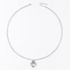 Wholesale Antique Silver Hollow Drop Pendant Necklace Retro Moonstone Style Trendy Jewelry Accessory For Boutique Resale
