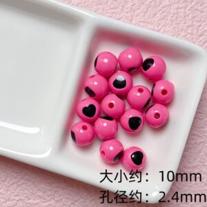 03-rose red / Size is about 10mm, hole diameter is about 2.4mm