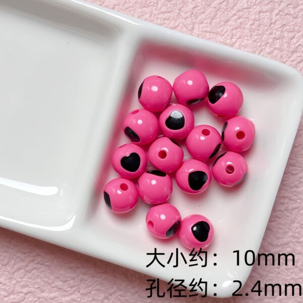 Wholesale Acrylic Heart Loose Beads Two-Tone Painted DIY Jewelry Making Supplies for Bracelet Necklace Earrings Boutique Resale