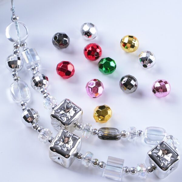 oly-3ed5c054c1b92d6db93257439589d3cf Wholesale Stylish Earth Angel Acrylic Beads for DIY Phone Charms Jewelry Making Electroplated Disco Beads Craft Gift
