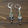 Wholesale Vintage Bohemian Beaded Flower Drop Earrings Alloy Silver Fashion Jewelry Women S Gift