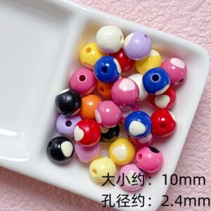 18-randomly mix colors / Size is about 10mm, hole diameter is about 2.4mm