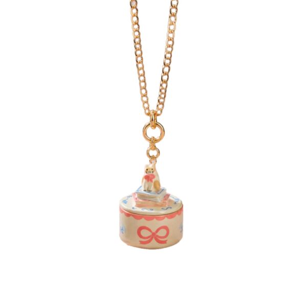 Wholesale Stylish 3D Cat Openable Pendant Necklace Copper Electroplated Pink Bow Book Design Fashion Accessory For Resale