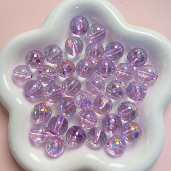 Wholesale Clear Acrylic Round Beads UV Coated for DIY Phone Chain Keychain Making, Fashion Jewelry Accessory, Gift & Boutique Resale
