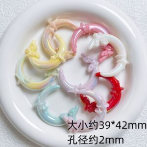 10-randomly mixed colors / Size is about 39*42mm, hole diameter is about 2mm