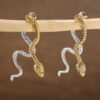 Wholesale Tone Cross Snake Earrings For Women Fashionable Commuter Jewelry Accessory