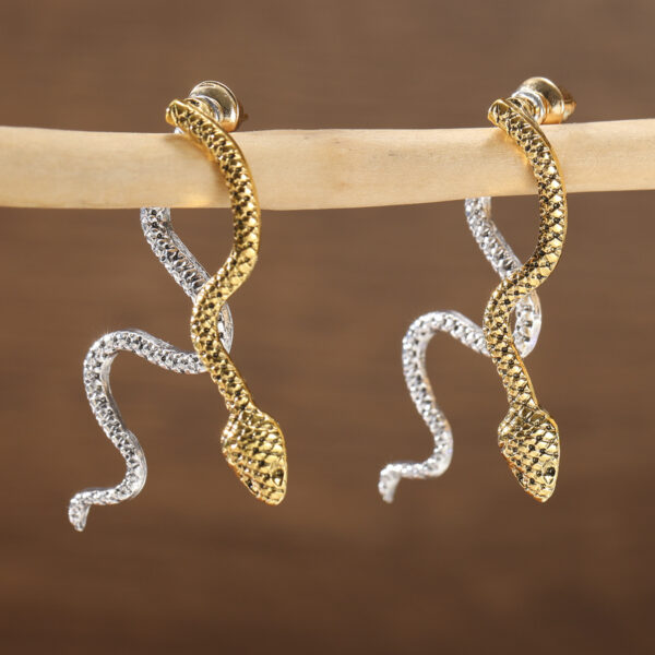 Wholesale Tone Cross Snake Earrings For Women Fashionable Commuter Jewelry Accessory