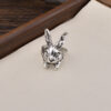 oly-4053c788174056ca7b7d414a6a5547e8 Wholesale Antique Silver Zinc Alloy Cyberpunk Rabbit Open Ring Unisex Animal Jewelry Gift