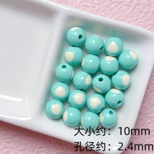 12-cyan / Size is about 10mm, hole diameter is about 2.4mm