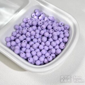 06-light purple round beads / See picture for size