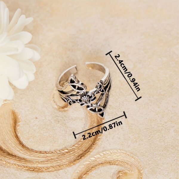 oly-40d30d1dd42e7aa4a60ec8d31c0acd13 Wholesale Vintage Flower Ring Unisex Adjustable Alloy Jewelry Accessory Trendy Gift For Resale