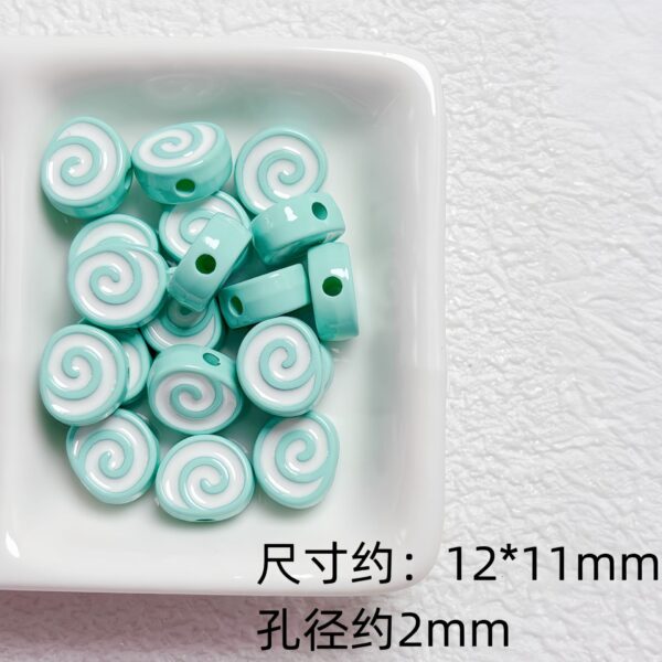 Wholesale Glossy Acrylic Swiss Roll Loose Beads Trendy DIY Jewelry Accessory for Bag Charm Phone Strap Car Key Accessory