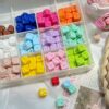 oly-414996d26b70b5bf2e1c35a115417c07 Wholesale Acrylic Baking Paint Cheese Square Beads DIY Jewelry Accessory for Phone Chain Keychain Making