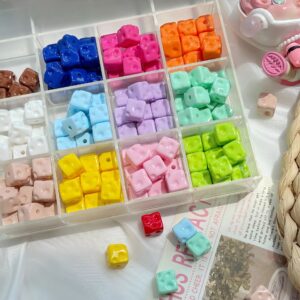 Wholesale Acrylic Baking Paint Cheese Square Beads DIY Jewelry Accessory for Phone Chain Keychain Making