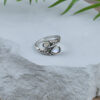 Wholesale Vintage Bohemian Moonstone Design Spoon Shaped Open Ring Antique Silver Finish Zinc Alloy Unisex Jewelry Accessory