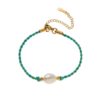 Wholesale Women S Star Rhinestone Pearl Braided Rope Bracelet Gold Tone Stainless Steel Gift Boutique Resale Fashion Accessory