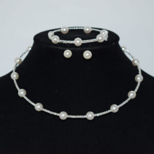 oly-41d06a506c0bab8d321864f6cbb39da1 Wholesale French Style Imitation Pearl Rhinestone Bridal Jewelry Set Necklace Bracelet Earrings For Party Wear