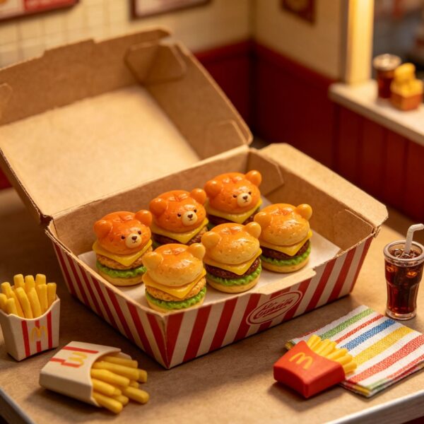 oly-41e51b7f717dc12191d203799c58b9c6 Wholesale Bear Cheese Burger Miniature Fast Food Resin DIY Keychain Fridge Magnet Bag Charm for Car Keys and Party Gifts
