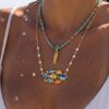 oly-41f7ad6e277e1ca18ad0a01383550d04 Wholesale Summer Bohemian Copper Heart Beaded Necklace Stylish Gift Boutique Resale