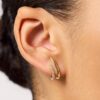Wholesale Chic Minimalist Rhinestone Clip On Stainless Steel Electroplated Earrings For Women Everyday Fashion Jewelry Accessory