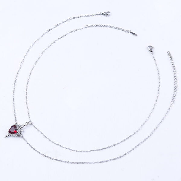 Wholesale Trendy Arrow Through Heart Rhinestone Couple Necklace Set Fashion Jewelry Accessory