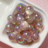 oly-4221663b3a9ba206e86e7048f10432ed Wholesale Trendy Acrylic Jelly Cat Eye Loose Beads 16mm White UV Plated Straight Hole DIY Phone Charm Jewelry Accessory