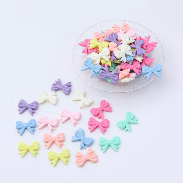 oly-422d2c5f8ebaf9cb57f700cd6690a4e5 Wholesale Spring Bow Acrylic Loose Beads for Children's DIY Jewelry Making Craft Supply