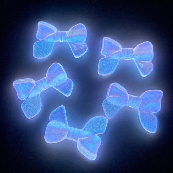 oly-4242778f87e6fc2b8348b2f829298042 Wholesale Acrylic Loose Beads UV Glow Glitter Bow Mermaid Iridescent DIY Jewelry Making Phone Charm Accessory
