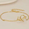 Wholesale Vintage December Birth Flower Lily Pendant Titanium Steel Zircon Bracelet Fashion Gift For Women Everyday Wear