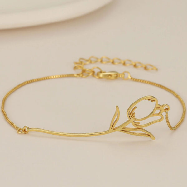 Wholesale Vintage December Birth Flower Lily Pendant Titanium Steel Zircon Bracelet Fashion Gift For Women Everyday Wear