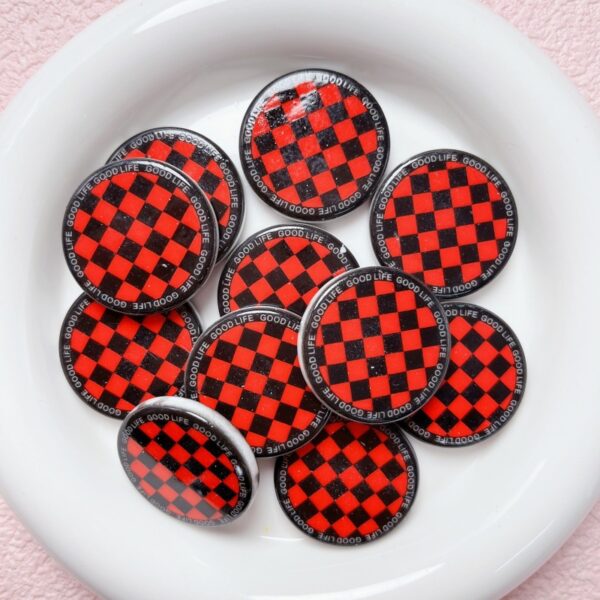 oly-4280fd2268ecfa1136f71904121f457e Wholesale Checkerboard Acrylic Round Beads Coffee Color DIY Jewelry Making Bag Charm Keychain Phone Accessories